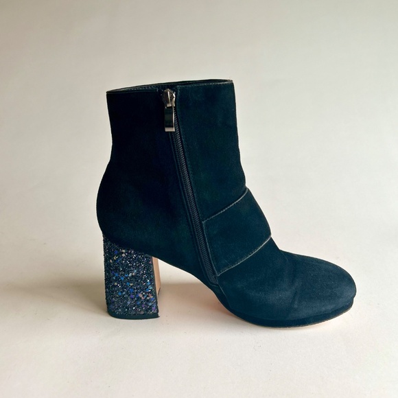 Gucci Black Suede Genuine Leather Glitter Heel Ankle Boots size EUR 40, US 9.5 - Picture 3 of 16